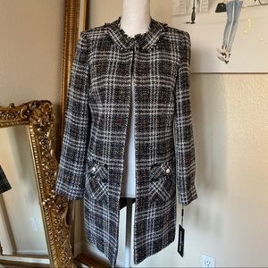 Karl Lagerfeld Paris Tweed Multi Long Jacket